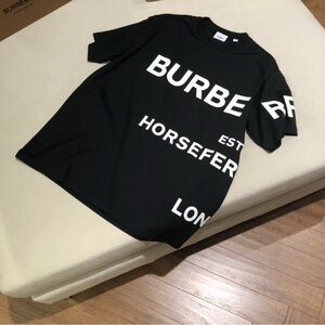 Burberry Black Tee with Bold White Text